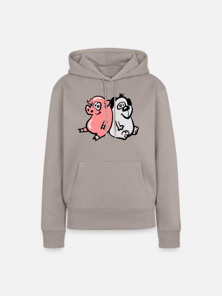 Schweinehund 3 - Frauen Premium Bio Hoodie - Taupe
