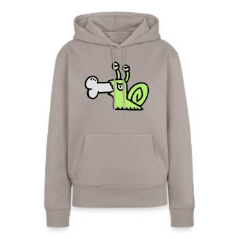Fleischfresser Schnecke 3 - Frauen Premium Bio Hoodie - Taupe - Vorne - Julia (174cm)