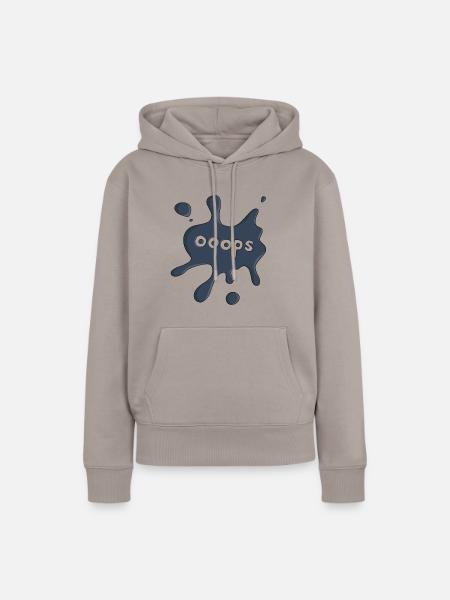 Fleck ooops dunkelblau - Frauen Premium Bio Hoodie - Taupe