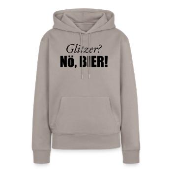 Glitzer - Frauen Premium Bio Hoodie - Taupe - Vorne - Julia (174cm)