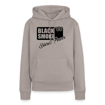 black smoke black - Frauen Premium Bio Hoodie - Taupe - Vorne - Julia (174cm)