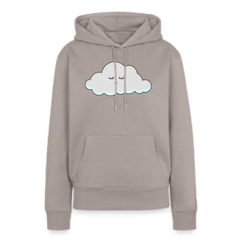 Schlaf Wolke mit Wimpern - Frauen Premium Bio Hoodie - Taupe - Vorne - Julia (174cm)