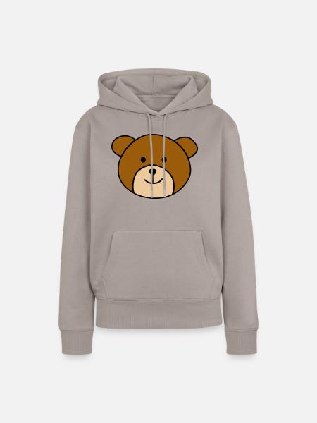 Cute bear - Frauen Premium Bio Hoodie - Taupe