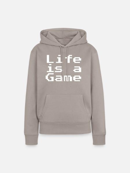 Life is a game - Frauen Premium Bio Hoodie - Taupe