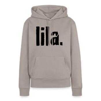 lila - Frauen Premium Bio Hoodie - Taupe - Vorne - Julia (174cm)