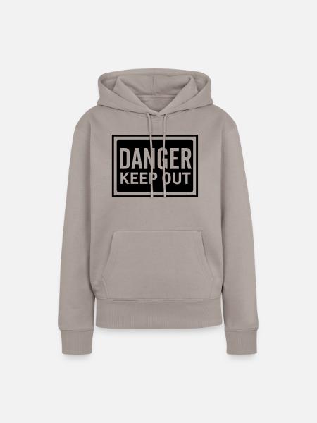 danger_keep_out_100 - Frauen Premium Bio Hoodie - Taupe