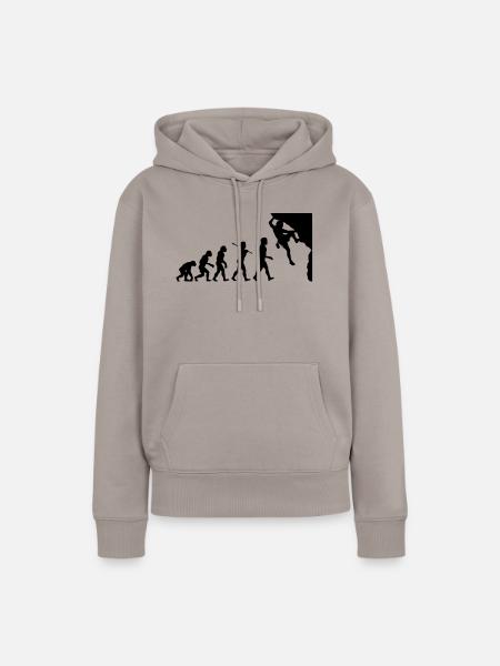 Rock Climbing Evolution - Frauen Premium Bio Hoodie - Taupe
