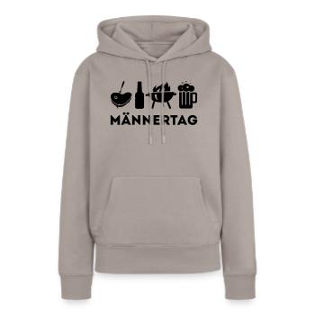 MÄNNERTAG HIMMELFAHRT KUMPELSHIRT - Frauen Premium Bio Hoodie - Taupe - Vorne - Julia (174cm)