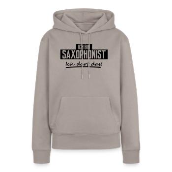 saxophonist - Frauen Premium Bio Hoodie - Taupe - Vorne - Julia (174cm)