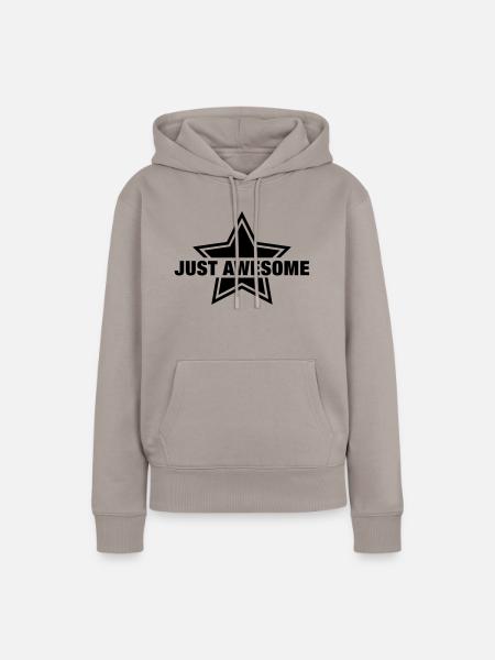 just_awesome__f1 - Frauen Premium Bio Hoodie - Taupe