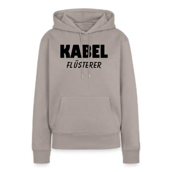 kabel flüsterer - Frauen Premium Bio Hoodie - Taupe - Vorne - Julia (174cm)