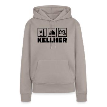Kellner - Frauen Premium Bio Hoodie - Taupe - Vorne - Julia (174cm)
