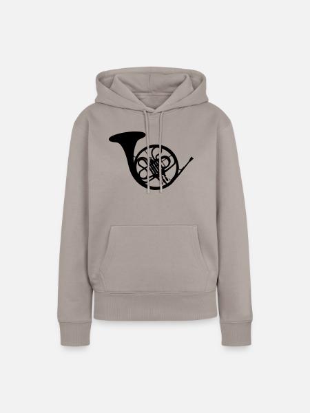 Horn / bugle / Blasinstrument - Frauen Premium Bio Hoodie - Taupe
