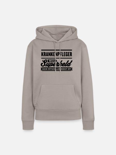 Superheld Krankenpfleger - Frauen Premium Bio Hoodie - Taupe
