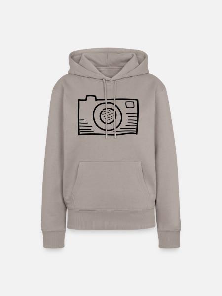 Kamera - Frauen Premium Bio Hoodie - Taupe