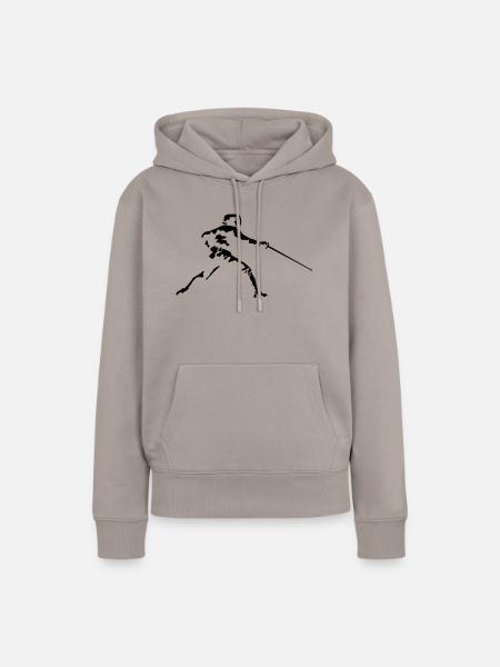 fechten_122012_a_1c - Frauen Premium Bio Hoodie - Taupe