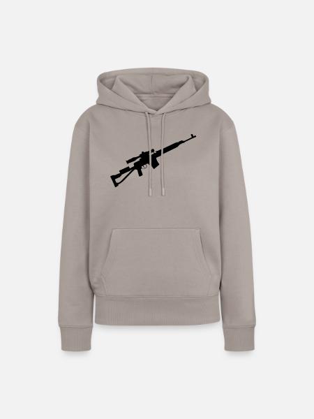 Scharfschütze Sniper Gewehr - Frauen Premium Bio Hoodie - Taupe