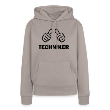 techniker - Frauen Premium Bio Hoodie - Taupe - Vorne - Julia (174cm)