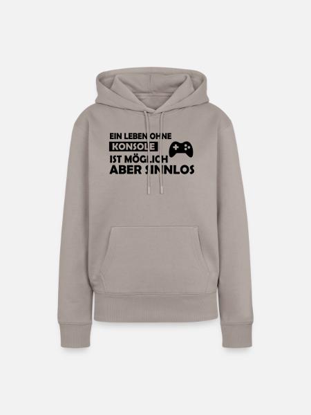 ein leben ohne konsole - Frauen Premium Bio Hoodie - Taupe