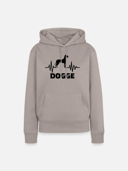 Dogge - Frauen Premium Bio Hoodie - Taupe