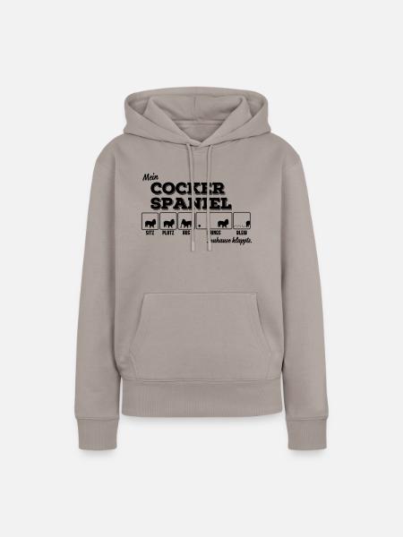 Mein Cocker Spaniel - zuhause klappts - Frauen Premium Bio Hoodie - Taupe