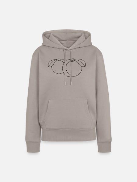 2 pfirsiche lecker frucht früchte - Frauen Premium Bio Hoodie - Taupe