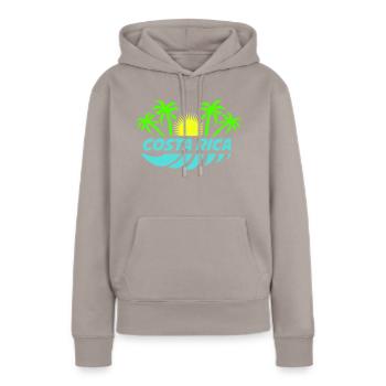 costa rica - Frauen Premium Bio Hoodie - Taupe - Vorne - Julia (174cm)