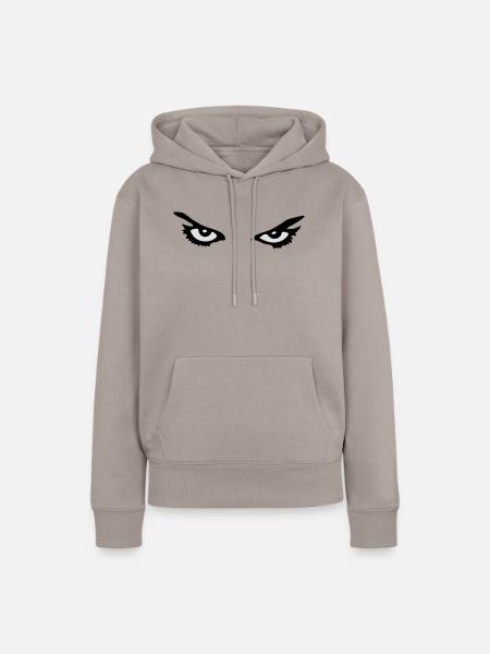 Böser Blick 2 - Frauen Premium Bio Hoodie - Taupe