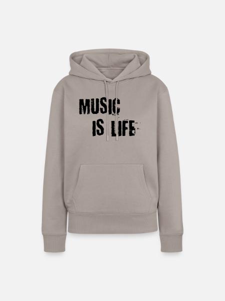 Music is life - Frauen Premium Bio Hoodie - Taupe
