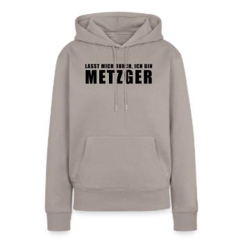 metzger - Frauen Premium Bio Hoodie - Taupe - Vorne - Julia (174cm)