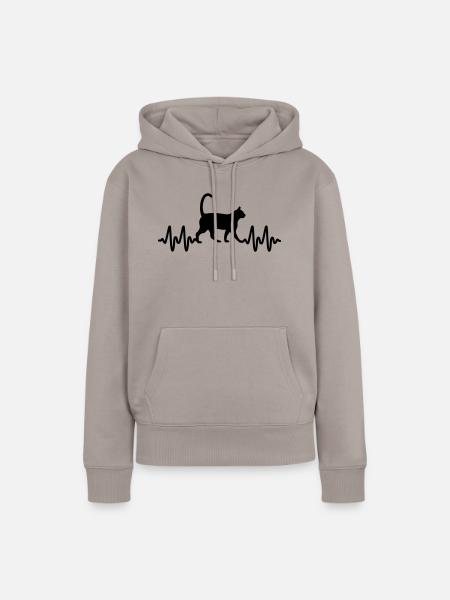 cats - Frauen Premium Bio Hoodie - Taupe