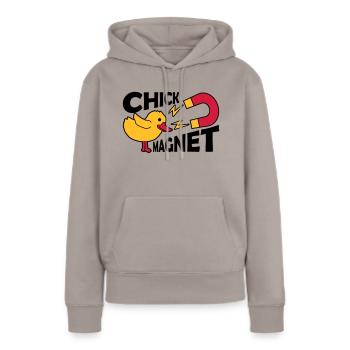 Casanova Chick Magnet Womanizer - Sweat à capuche Premium bio Femme - taupe - Devant - Julia (174cm)