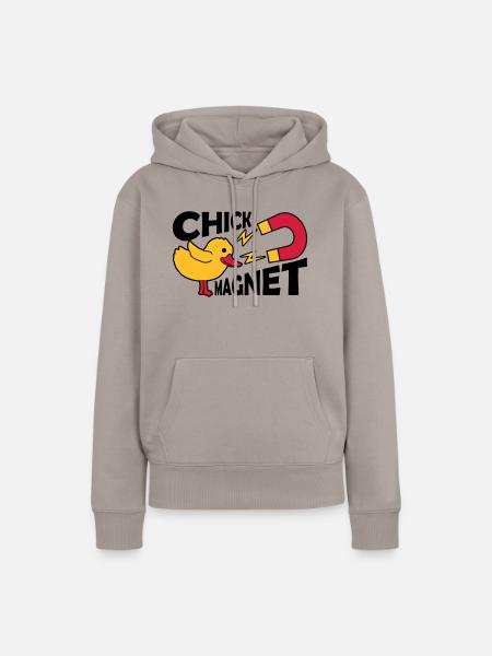 Casanova Chick Magnet Frauenheld - Frauen Premium Bio Hoodie - Taupe