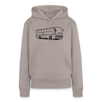S 215 HD - Frauen Premium Bio Hoodie - Taupe - Vorne - Julia (174cm)