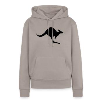 Un kangourou australien - Sweat à capuche Premium bio Femme - taupe - Devant - Julia (174cm)
