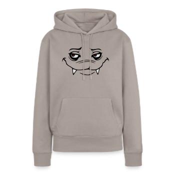 monstre - Sweat à capuche Premium bio Femme - taupe - Devant - Julia (174cm)