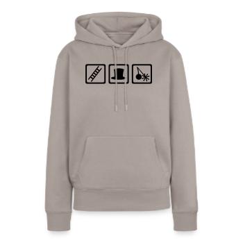 Schornsteinfeger - Frauen Premium Bio Hoodie - Taupe - Vorne - Julia (174cm)