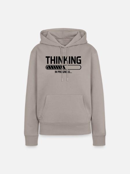 thinking - Frauen Premium Bio Hoodie - Taupe