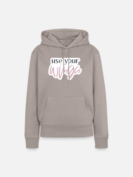 Use your wings - Frauen Premium Bio Hoodie - Taupe