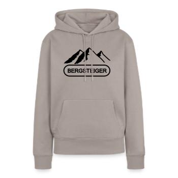 Alpiniste - Sweat à capuche Premium bio Femme - taupe - Devant - Julia (174cm)