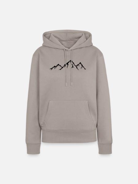 Drei Berge - Frauen Premium Bio Hoodie - Taupe