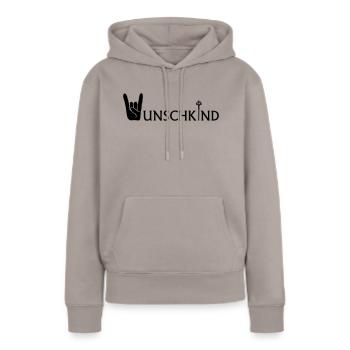 Wunschkind - Frauen Premium Bio Hoodie - Taupe - Vorne - Julia (174cm)