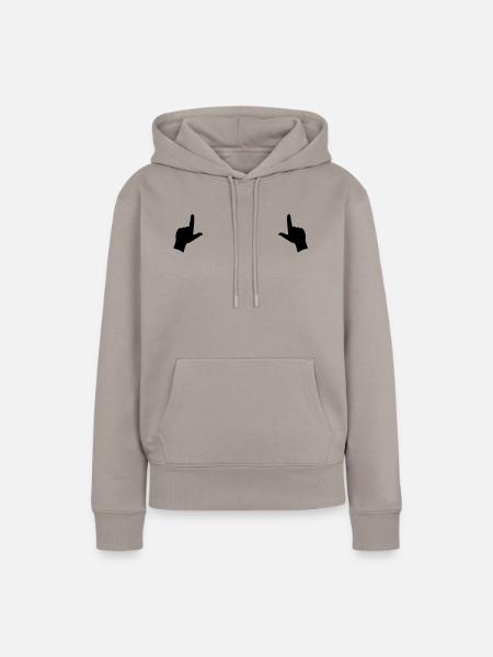 Rahmen Hände - Frauen Premium Bio Hoodie - Taupe