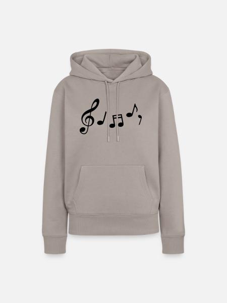Musiknoten - Frauen Premium Bio Hoodie - Taupe