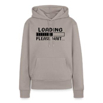 LOADING - Sweat à capuche Premium bio Femme - taupe - Devant - Julia (174cm)