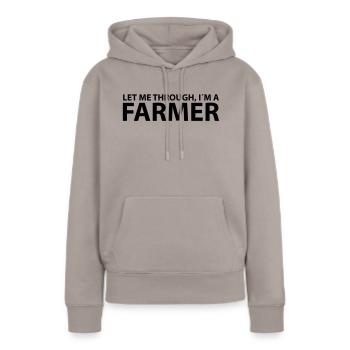 farmer - Frauen Premium Bio Hoodie - Taupe - Vorne - Julia (174cm)