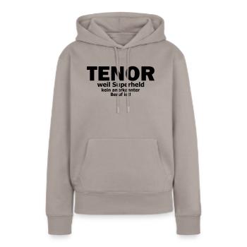 tenor - Frauen Premium Bio Hoodie - Taupe - Vorne - Julia (174cm)