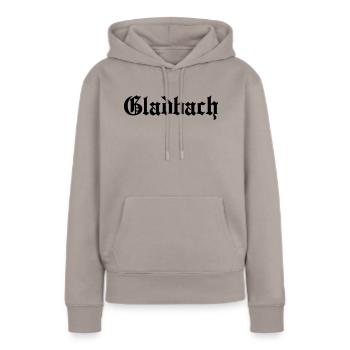 Gladbach - Sweat à capuche Premium bio Femme - taupe - Devant - Julia (174cm)