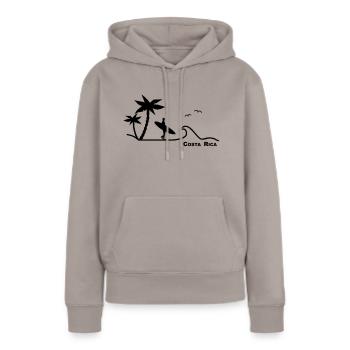 Costa Rica. - Frauen Premium Bio Hoodie - Taupe - Vorne - Julia (174cm)