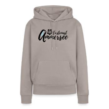 Ammersee Eastcoast Blume - Frauen Premium Bio Hoodie - Taupe - Vorne - Julia (174cm)